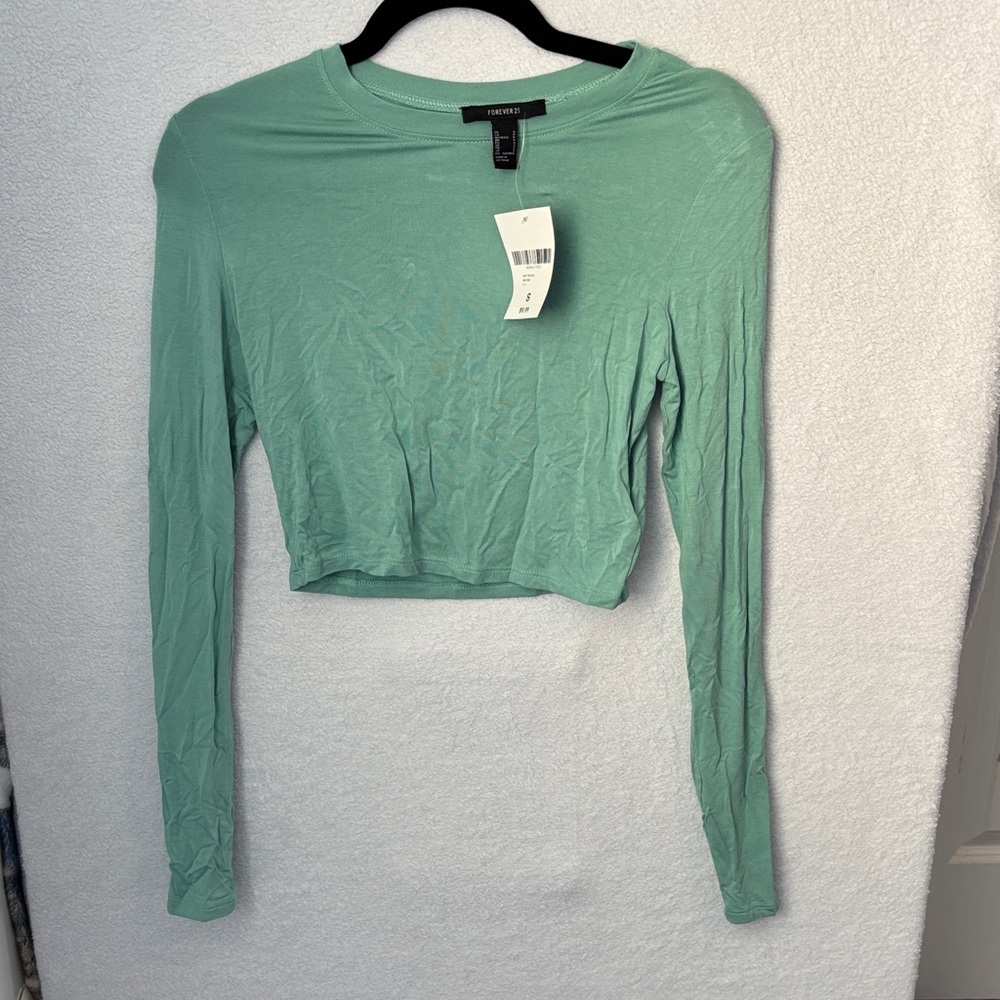 Forever 21 Light Green Long Sleeve Blouse